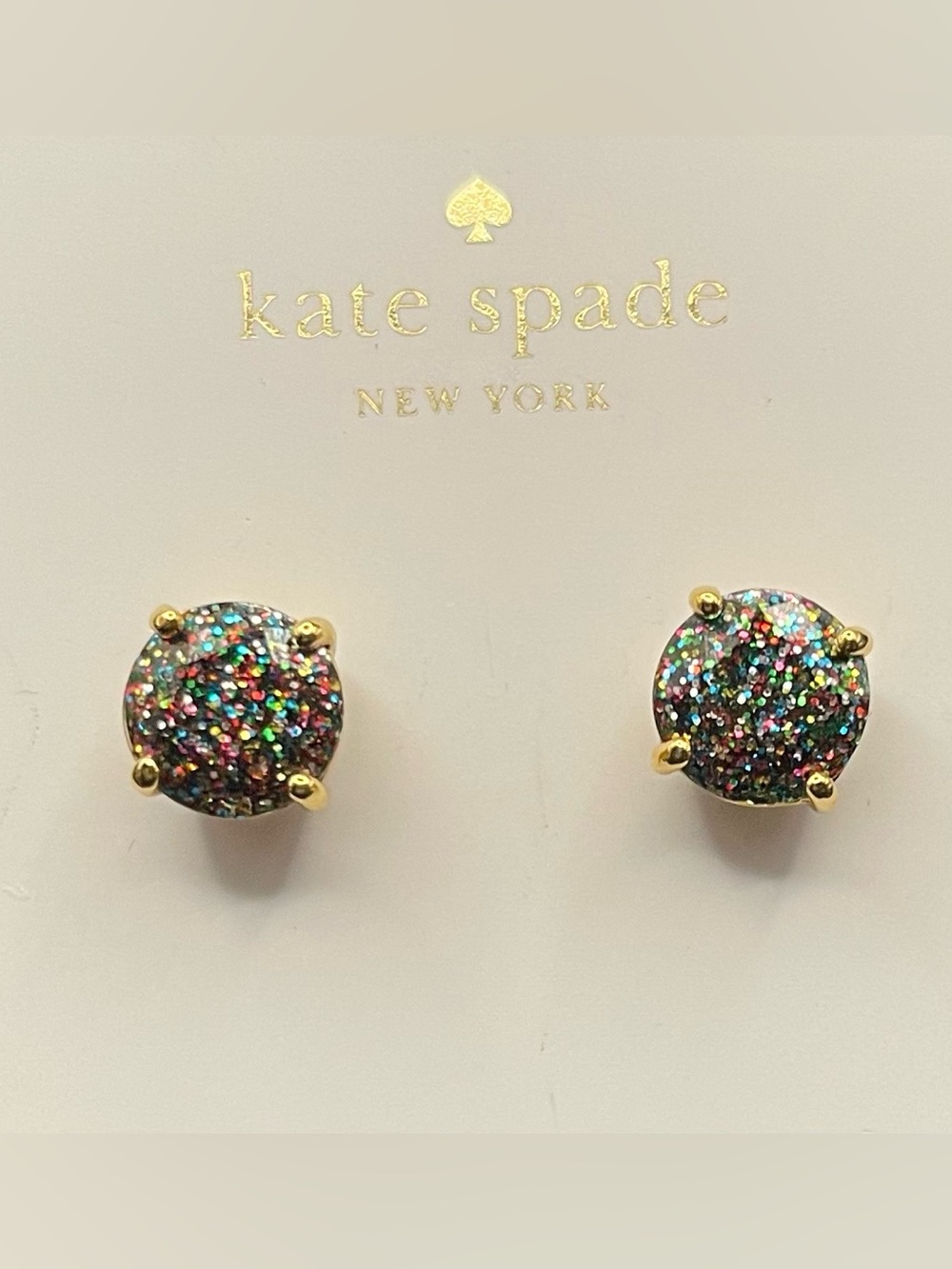 NWT Kate Spade New York Multicolor
Rainbow Glitter Round Studs